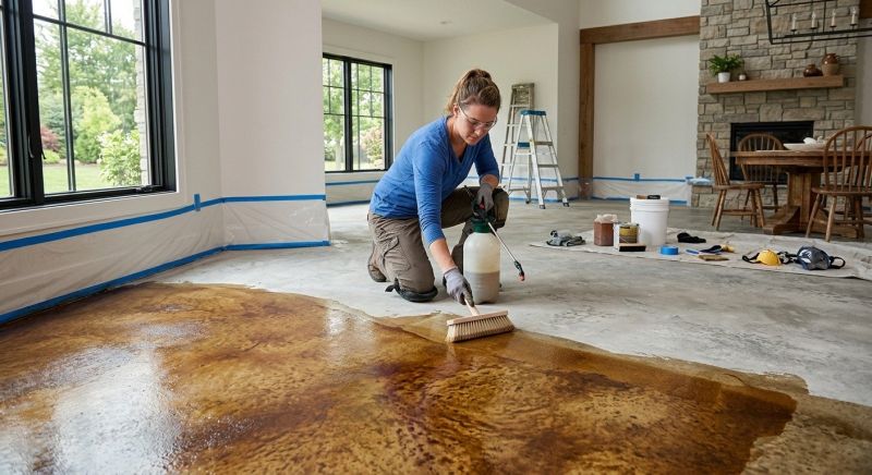 Concrete Floor Staining in Frisco, TX