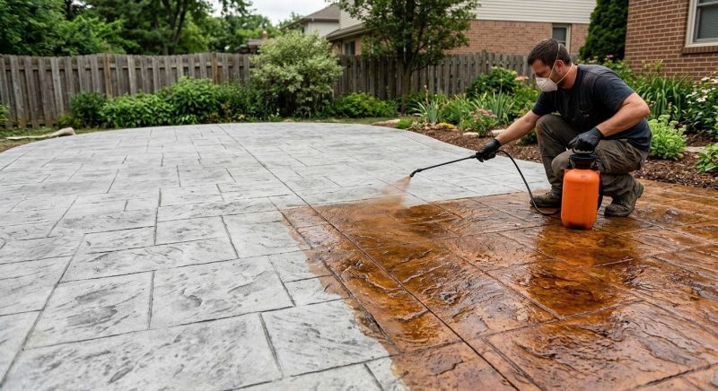 Stained Concrete Installation in Fort Worth, TX