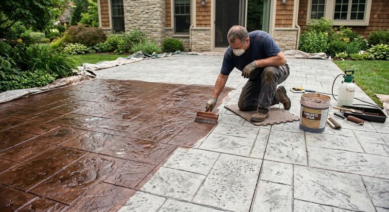 Stamped Concrete Staining in Corpus Christi, TX